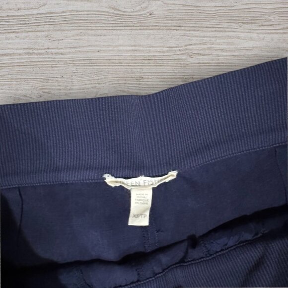 EILEEN FISHER Navy Blue Pleated Wide Leg Cropped Tencil Stretch Pants XL - Picture 5 of 7